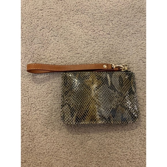 FLAWS Dooney and Bourke Snakeskin Wristlet Removable Leather Strap Wallet Pouch - Picture 3 of 12